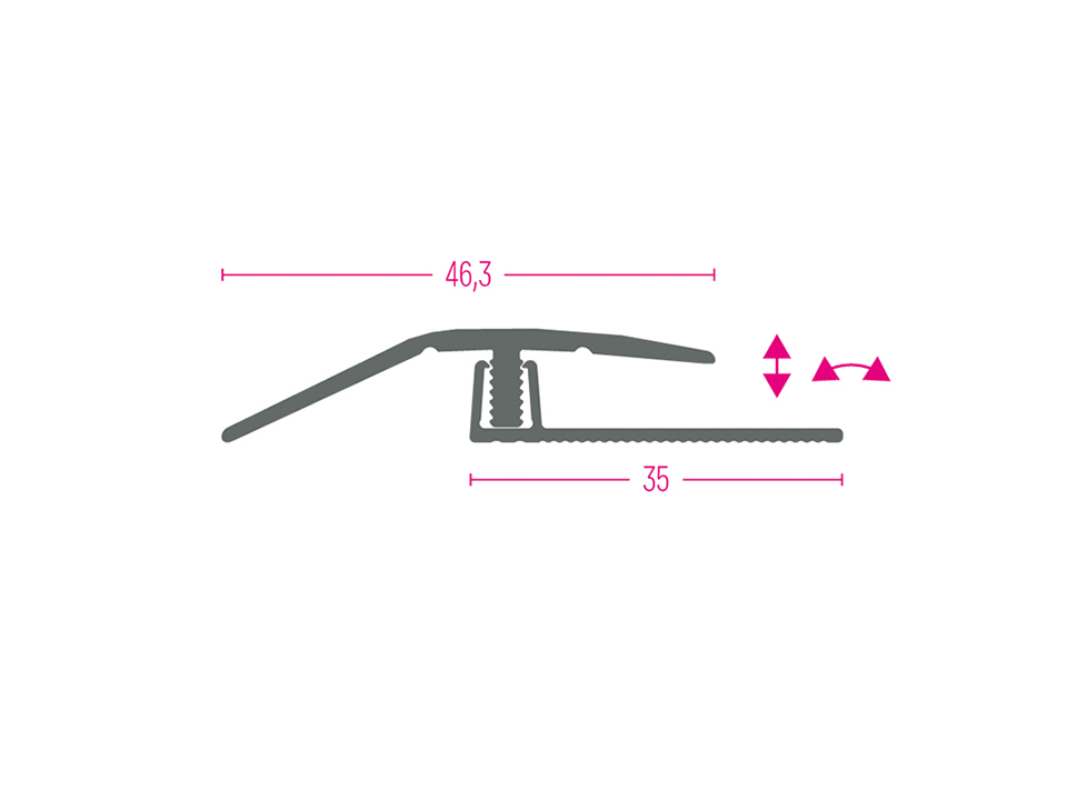 <p><strong>TF 540 Ausgleichsprofil</strong></p><p>Verstellbar: 7-13 mm Länge: 100 cm</p>