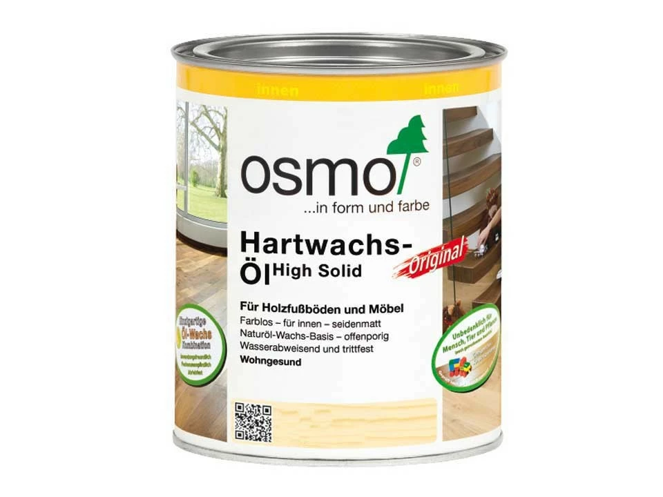 <p><strong>Osmo Hartwachs-Öl</strong></p><p>Matt 3062, 0,75 Liter</p>